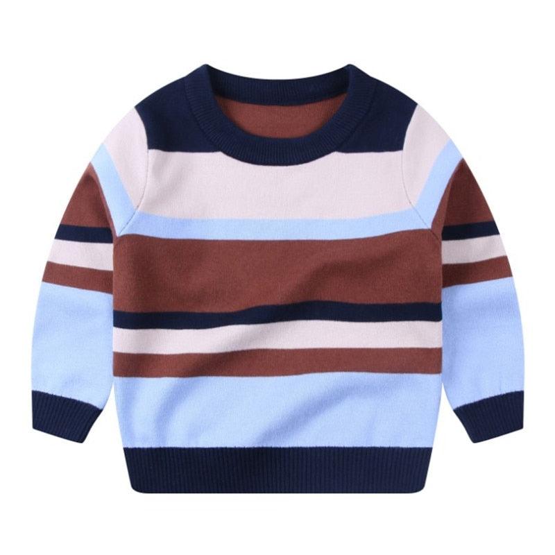 Boy's Classic Striped Cotton Sweater - Stylus Kids