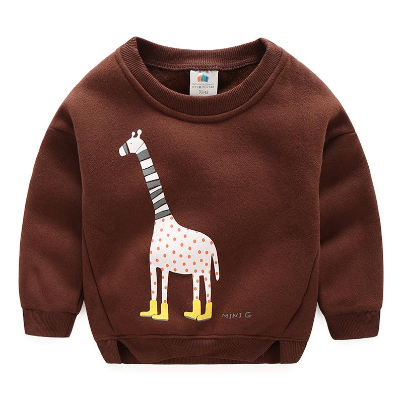 Fleece Sweatshirt with Giraffe Print for Boys - Stylus Kids