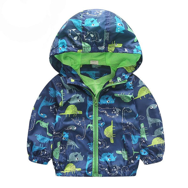 Waterproof Dinosaur Printed Jacket for Boys - Stylus Kids