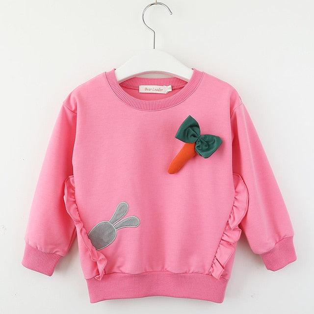 Girl's Long Sleeved Carrot Decorated Sweatshirt - Stylus Kids