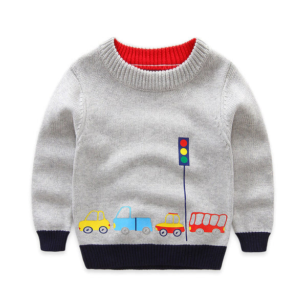Cotton O-Neck Sweater for Boys - Stylus Kids