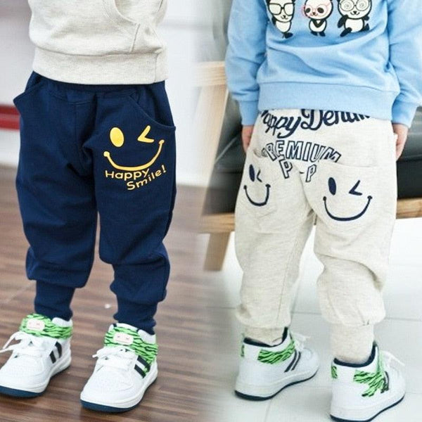 Blue / Gray Cotton Sports Pants for Boys - Stylus Kids