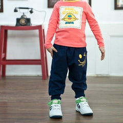 Blue / Gray Cotton Sports Pants for Boys - Stylus Kids