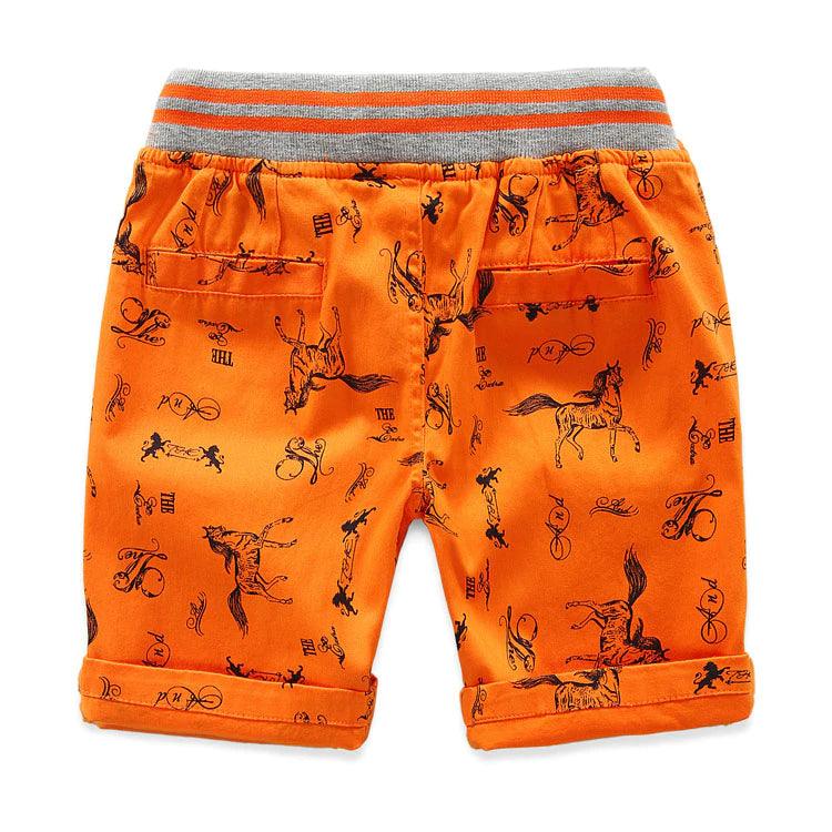 Cartoon Horse Printed Summer Boy's Shorts - Stylus Kids