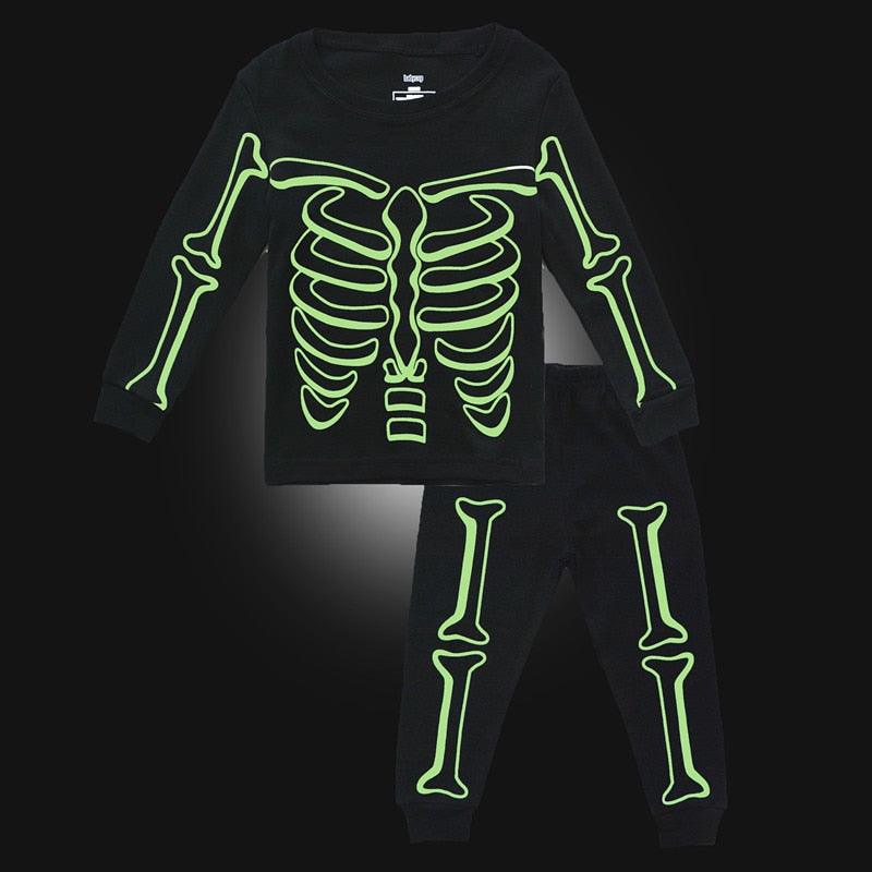 Boy`s Luminous Skull Printed Sleepwear - Stylus Kids