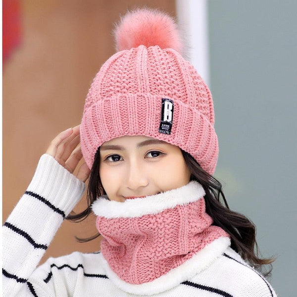 Girls Winter Knitted Beanies Hat Set - Stylus Kids