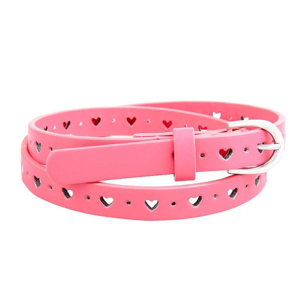 Girls Heart Printed Leather Belt - Stylus Kids